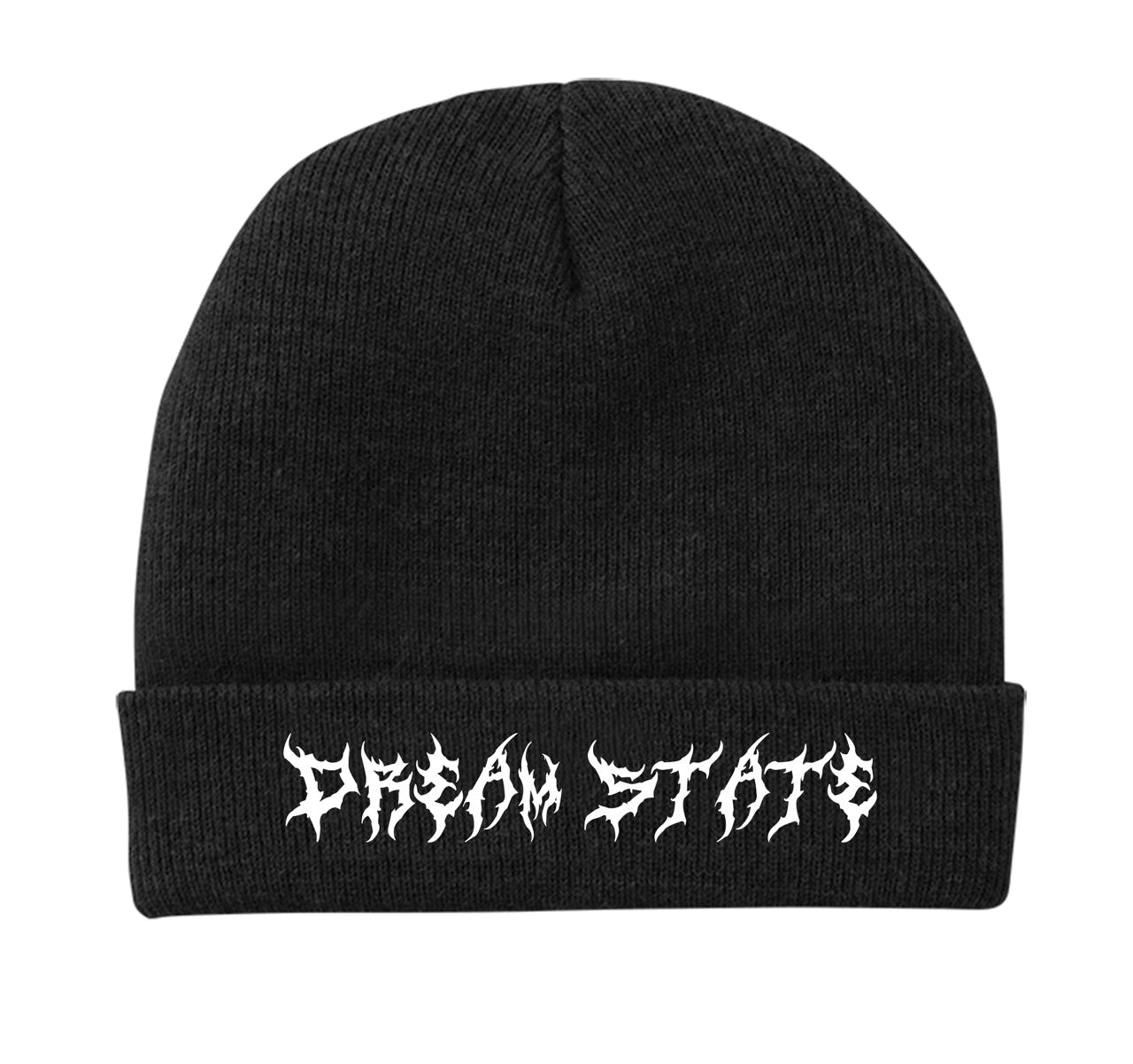 Dream State Embroidered Black Beanie