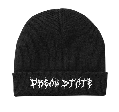 Dream State Embroidered Black Beanie