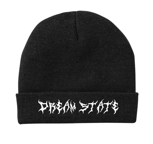 Dream State Embroidered Black Beanie